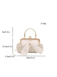 Túi xách dạ hội đính sequin thời trang mới 2025 dành cho nữ, túi xách, túi đeo vai, túi đeo chéo, màu trơn, túi xách quai xích [Họa tiết hoa ngẫu nhiên] - Màu be - Xem 5