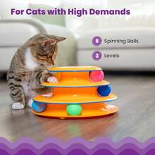 Tower Of Tracks 3-Level Cat Track Toy With 6 Balls, Interactive Toy For Indoor Cats, Orange,9632733 - 酒紅色 - 查看 5