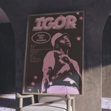 1 Pc Canvas Painting,IGOR, Creator, Album, Poster, Columbia,Wood Framed Painting (1) Thickness 2.5 Cm/ 1 Inch-Home Decoration For All Occasions,Ideal New Year, Valentine's Day,Thanksgiving,Easter,Christmas Gift,Room Decoration Aesthetic,Wall Decoration Art,Perfect Gift,Autumn And Winter Wall Decoration,Living Room Decoration, Bedroom Decoration, Kitchen Decoration, Entry Decoration, Bathroom Decoration, Direct Wall Painting, High Quality Wall Painting Poster,Modern Home Decoration Stretched And Framed Ready To Hang - 黑色 - 查看 1