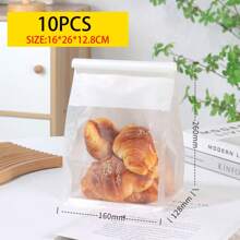 10 pungi de pâine cu legături de tablă. Pungile de pâine sunt fabricate din hârtie de bumbac maro. Pungile de depozitare au ferestre transparente și sunt potrivite pentru brutării, cafenele și pâine de casă. Sunt disponibile mai multe dimensiuni.