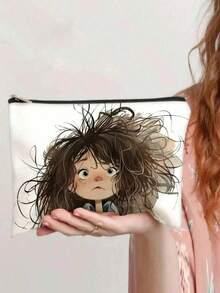 带有可爱小女孩图案的双面化妆包、旅行洗漱用品收纳袋、家用钱包铅笔袋、学校学生收纳袋文具袋、教师组织者礼物印花收纳袋、小女孩最喜欢的旅行包、礼物朋友家人女性和小女孩最喜欢的化妆品收纳袋、旅行旅行包杂物收纳袋、零钱化妆品眼镜收纳袋