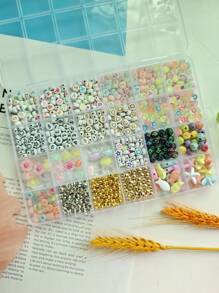 1 盒时尚简约亚克力白珍珠 4/6/8/10 毫米珍珠配件珠宝 DIY 手工套件适用于手链、珍珠项链、珠宝制作、装饰