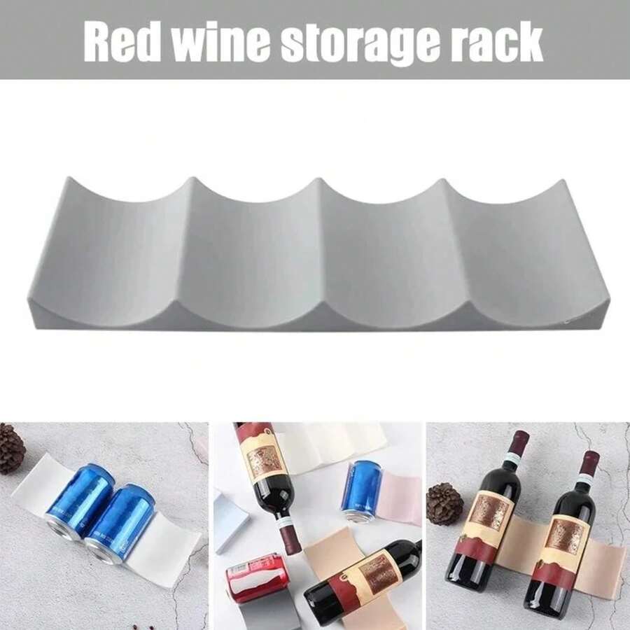 1PC Estante para vinos apilable, soporte para botellas, estante para botellas de vino, organizador de botellas de vino para despensa, gabinete, refrigerador, hogar - B - Ver 1