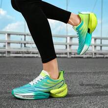 Breathable Mesh Outdoor Running Shoes, Cushioned Marathon Fitness Walking Sneakers - 9816 Grass Fragrance - View 2