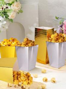 48/24/12pcs/1pc 金色爆米花盒 4.35"X2.76"X1.97" 迷你纸板爆米花容器纸质爆米花架适用于派对零食糖果爆米花袋生日婚礼爆米花架 - 彩色 - 查看 7