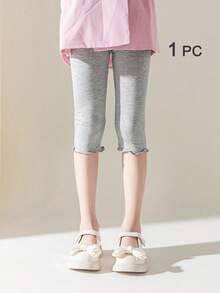3/2/1 双装女童/儿童薄款短袜，荷叶边及膝打底裤，粉色/灰色/黑色纯色，休闲，柔软舒适，适合日常穿着、上学、春夏穿着 - 彩色 - 查看 23