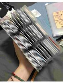 1个300张/240张/84张便捷透明磨砂相册，大容量收藏相册，适用于3寸照片、偶像卡、名片、身份证、邮票、门票、照片、卡片等物品 - 透明相簿 - 查看 6