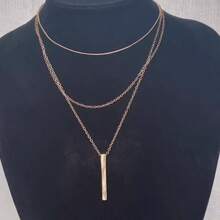 1 Set Of Fashion Necklaces, Multi-Layer Holiday Style Geometric Pendant Chain Necklaces, 18K Gold-Plated Jewelry, Party Wear, Gift For Friends. Gold (Mellow, Warm, Rich), K Gold (Fashionable, Diverse), Rose Gold (Gentle, Romantic), Pendant Chain (Single Main Stone, Simple), Set Chain (One-Piece Molding, Exquisite), Primary And Secondary Clear (Simple Plain Chain Against Complex Neckline, Not Stealing The Show), Stacking (Multi-Layer Thin Chain Length Staggered, Not Messy), Complex And Simple Complement Each Other - 金色 - 查看 2