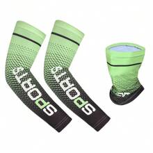 冰袖冷却臂套夏季骑行摩托车钓鱼户外防紫外线护臂和颈部面罩白手套 - 彩色 - 查看 8