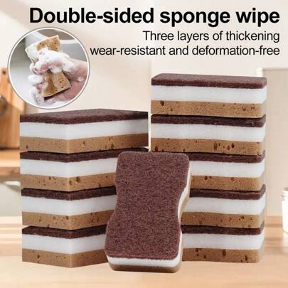 Zestaw narzędzi do czyszczenia kuchni 8-48 szt. – gąbki do naczyń, gąbki z wełny stalowej, silne odtłuszczanie (chłonne, w paski, antypoślizgowe | Multi-Scene) Wielofunkcyjne, losowe gąbki Magic Color – dwustronne, nierysujące gąbki do czyszczenia kuchni, odpowiednie do naczyń i gospodarstwa domowego, wielokolorowe – prezent na Halloween