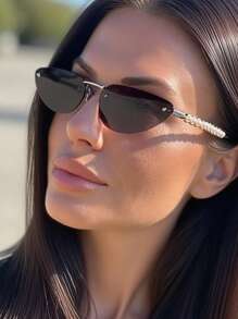 1 buc. Ochelari de soare pentru femei, model casual, eleganți, de lux, de înaltă calitate, versatili și potriviți pentru toate formele feței, aplicabili pentru petreceri, sărbători, călătorii în aer liber, drumeții, fotografie, îmbrăcăminte pentru femei, cadouri business casual, accesorii de plajă, cu funcție de protecție împotriva vântului și nisipului, potriviți pentru toate anotimpurile. Nuanțe de soare în formă de ochi de pisică.