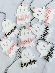 Etiquetas de acrílico personalizables para cestas de Halloween, etiqueta de cesta de Halloween con fantasma, etiqueta de Boo personalizada con nombre, regalo con tema de fantasma de Halloween para niños, etiqueta de acrílico para balde de Boo de Halloween, regalo personalizado de Halloween, etiqueta de regalo personalizada para niños, etiquetas de acrílico personalizadas como adorno, regalo para niño/él/novio/esposo, regalo para niña/ella/novia/esposa. Decoración de habitación, multifuncional, ornamental, personalizado, salón de té, hogar, jardín, oficina, para aniversarios, para el Día de San Valentín, para el estreno de una casa