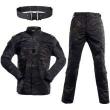 Airsoft Paintball Tactical Suit Men Hunting Combat BDU Uniform Jacket Camouflage Shirt & Pants With Belt For Shooting Hunting War Game