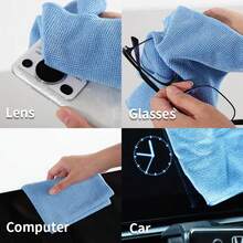 Toalla antiestática para computadora y coche, paño de limpieza de microfibra para gafas, pantallas y lentes, toallitas de limpieza - azul real - Ver 1