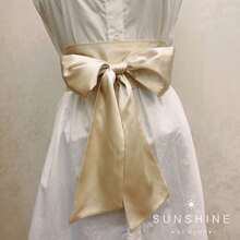 1 件纯色优雅复古雪纺蝴蝶结腰带，波西米亚风格，适合万圣节 - 雪紡款 - 查看 24