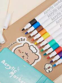 12/24/48/60 ألوان أقلام تحديد أكريليك، مقاومة للماء وزيتية، مع أطراف متنوعة (خفافيش، زهور، أسماك، إلخ) لرسم على الصخور، صنع البطاقات، الحجر، المعدن، السيراميك - مثالية لديكور عيد الفصح، هدايا ، هدايا الحفلات، زينة عيد الميلاد والأعمال اليدوية، ديكور عيد الميلاد، موسم العودة إلى المدرسة