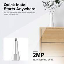 Hidden Camera 1080P HD Video WiFi Mini Camera Campaign Monitoring 2000 MAh Battery Family Security 115°Wide Angle SD Card - Black - View 3