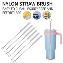 10 piezas/5 piezas Cepillo de limpieza para pajitas de vaso, Limpiador de pajitas reutilizable que se ajusta a tumblers de 40/30/20 onzas, Limpiador de tubo de 10 mm de diámetro adecuado para botellas de agua y pajitas. Para exteriores, camping y artículos esenciales para vacaciones.