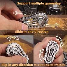 1pc Finger Spinner Flywheel Mechanical Toy, Adult Stress Relief Gadget With Metal Gears & Flywheel, Precise Structure Rotating Toy, Top Choice For Relieving Stress & Anxiety, Gear Mechanical Linkage Finger Spinner, Portable Stress Relief Toy, Desktop Stress Relief Gadget - Multicolor - View 6
