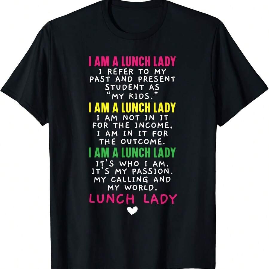 Lunch Boss Cafeteria Worker Lady Cook Lunch Lady Tee Gift Uni T-Shirt - Black 02 - View 1
