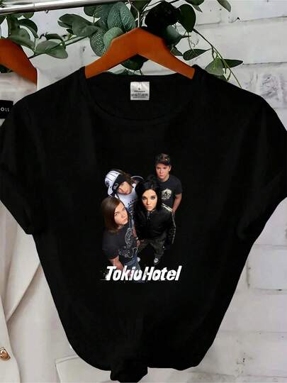 Camiseta de 180g de algodón puro, nuevo regalo raro para los fans de Tokio Hotel, para hombres de todas las tallas S-3XL, estampado de cuello redondo, manga corta, elástica, ropa de diseñador de moda unisex, ligeramente versátil para uso diario casual para mujeres y hombres, transpirable, suave, con estilo, cómoda, ropa de calle con gráfico para el verano