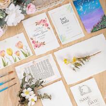 25 Sheets Watercolor Paper, 300 GSM Deckled Edge Paper Rough/Textured Handmade Paper Cotton Paper For Watercolors, Wedding Invitations, Cards, Crafts