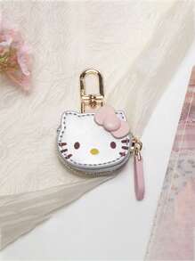 Sanrio 可爱卡通 Hello Kitty 钥匙扣，优质 PU 皮革包袋饰品，3D 蝴蝶结，适合女士的可爱礼物，生日圣诞派对礼物，适用于钱包、配件收纳车内配件 Goth Y2k