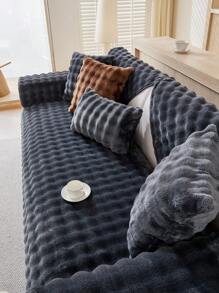 1 件厚毛绒沙发垫套，现代简约防滑保暖沙发座垫，防尘可洗沙发套，柔软防褪色，宠物友好，适合 L 型沙发和 1/2/3/4 座沙发，适用于卧室、办公室、客厅 - 深灰色 - 查看 6