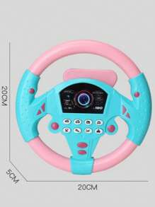 1 pieza Juguete de volante de simulación, volante de juego de roles educativo con música, efectos de sonido, rotación bidireccional, ventosa para niños y niñas de 3+ años, regalo de cumpleaños (baterías no incluidas)