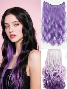 4片/套 多色卷发接发 - 蓬松预卷合成发片，打造自然波浪发型，适合节日、圣诞派对和日常妆容（10多种颜色，1片/包） - 彩色 - 查看 12