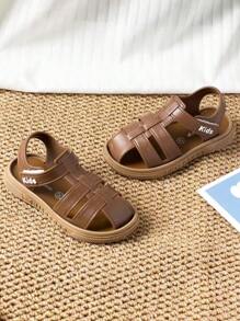 Spring And Summer New Boy's And Girl's Sandals - Simple And Fashionable Soft Soled Closed Toe Children's Shoes, Suitable For Indoor And Outdoor Hiking Shoes, Beach Shoes, Vacation Shoes