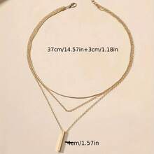 1 Set Of Fashion Necklaces, Multi-Layer Holiday Style Geometric Pendant Chain Necklaces, 18K Gold-Plated Jewelry, Party Wear, Gift For Friends. Gold (Mellow, Warm, Rich), K Gold (Fashionable, Diverse), Rose Gold (Gentle, Romantic), Pendant Chain (Single Main Stone, Simple), Set Chain (One-Piece Molding, Exquisite), Primary And Secondary Clear (Simple Plain Chain Against Complex Neckline, Not Stealing The Show), Stacking (Multi-Layer Thin Chain Length Staggered, Not Messy), Complex And Simple Complement Each Other - 金色 - 查看 6