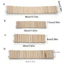 Hamster Habitat Accessories Multiple Size Wooden Bridge Cage Hamster Bendable Fence For Small Animals Climbing