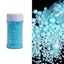 蛋糕装饰配件，DIY蛋糕装饰，混合尺寸白珍珠。适用于装饰生日蛋糕、甜甜圈、纸杯蛋糕、冰淇淋和饼干，是婚礼、派对、情人节、万圣节、圣诞节和其他场合的理想装饰用品。 - 彩色 - 查看 30
