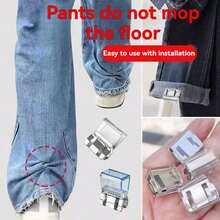 5 件透明裤腿夹，无缝裤脚固定器，防止裤子拖地 - 彩色 - 查看 4