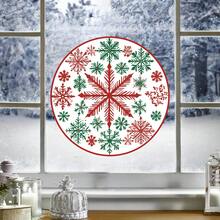 1 件圣诞老人、雪人、圣诞树窗贴、PVC 静电吸附贴花、圣诞节节日装饰、派对用品、适用于家庭和厨房窗户装饰、门窗玻璃贴花圣诞装饰品圣诞装饰圣诞装饰家居