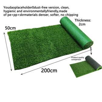 1 Roll Of Artificial Turf - Realistic Green Grass, Black Background, 2cm Thick/Comes With An Upgraded Version That Is More Dense And Softer Without Flakes, Made Of Pe+Pp+Sbr Material, Suitable For Outdoor Decoration, Pet Training And Play Areas - Suitable For Courtyards, Balconies And Parks, Outdoor Turf Decoration
