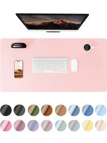 1 pezzo Tappetino antiscivolo per scrivania, tappetino per mouse, protezione in pelle PU impermeabile per scrivania/tavolo, sottile e grande, facile da pulire, tappetino da scrivania per computer portatile per ufficio/casa/decorazione (rosa) - Multicolore - Visualizzare 97