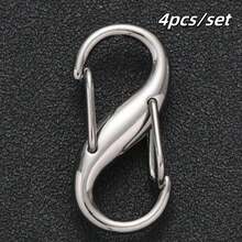 2/4/5/6/10/12 Pcs Tiny S Necklace Clasp, Stainless Steel Double Opening Bracelet Shorteners Mini S Hooks Clips For Small Keychain, Bracelets, Pendant, Carabiner Necklace Jewelry Making - Multicolor - View 15