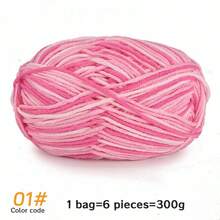 6 件/包多色渐变染色彩虹腈纶纱线、条纹针织材料纱线、钩针纱线、温暖柔软的纱线，适用于编织毛衣、围巾、袜子、手套、帽子、披肩和其他配饰 - 6團裝 - 查看 23