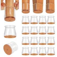 4/8/16/36 قطعة من واقيات أرضية الساق المصنوعة من السيليكون مع وسادات مشطوف - أغطية كراسي خالية من الخدش، سلايدر أثاث، انزلاق سهل، ضوضاء-Re - تناسب الاستخدام المنزلي والمكتبي. (بني فاتح)