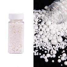 蛋糕装饰配件，DIY蛋糕装饰，混合尺寸白珍珠。适用于装饰生日蛋糕、甜甜圈、纸杯蛋糕、冰淇淋和饼干，是婚礼、派对、情人节、万圣节、圣诞节和其他场合的理想装饰用品。 - 彩色 - 查看 12