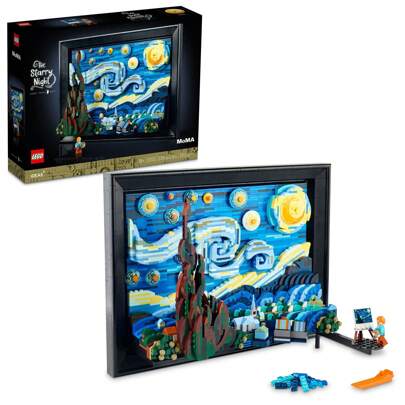 LEGO Ideas Vincent Van Gogh 星夜 - 成人拼搭套装，适合 18 岁以上人士 - 精美细致的家居墙壁艺术装饰 - 男女皆宜的礼物 - 21333
