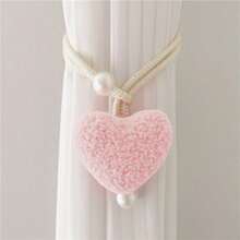 2pcs/1pc Fluffy Heart-Shaped Pearl Window Curtain Tie Back, Nursery Decor Mosquito Net Rope, Door Curtain Coffee Curtain Sun Shade Tiebacks, Christmas Red Heart Shaped Tiebacks - Multicolor - View 17