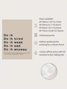 1幅励志帆布墙画 - “采取行动”毅力海报（不含框），适用于家居、办公室、健身房或工作空间装饰，激励人心的墙画，房间装饰，振奋人心的美学装饰 - 彩色 - 查看 7