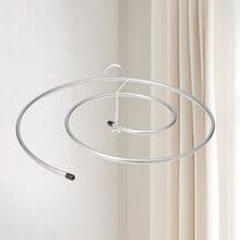 Móc treo quần áo gấp, Giá treo quần áo xoắn ốc cho ga trải giường, Giá phơi đồ giường, Dây phơi quần áo sáng tạo tròn, Có sẵn màu trắng và bạc - Bạc - Xem 14