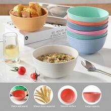 8PCS Cereal Bowl, Ohola Unbreakable Wheat Straw Cereal Bowls, Microwave & Dishwasher Safe Kitchen Bowls For Cereal, Snack, Soup, Salad And Rice, MultiColors, 26oz (Ser Of 8) - 預設 - 查看 4