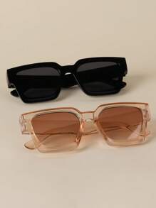 1 pieza/2 piezas/3 piezas/10 piezas Gafas con marco cuadrado grueso, gafas de moda rectangulares gruesas unisex para fotografía callejera, bares, clubes, festivales de música, decorativas, adecuadas para todos los tipos de rostro