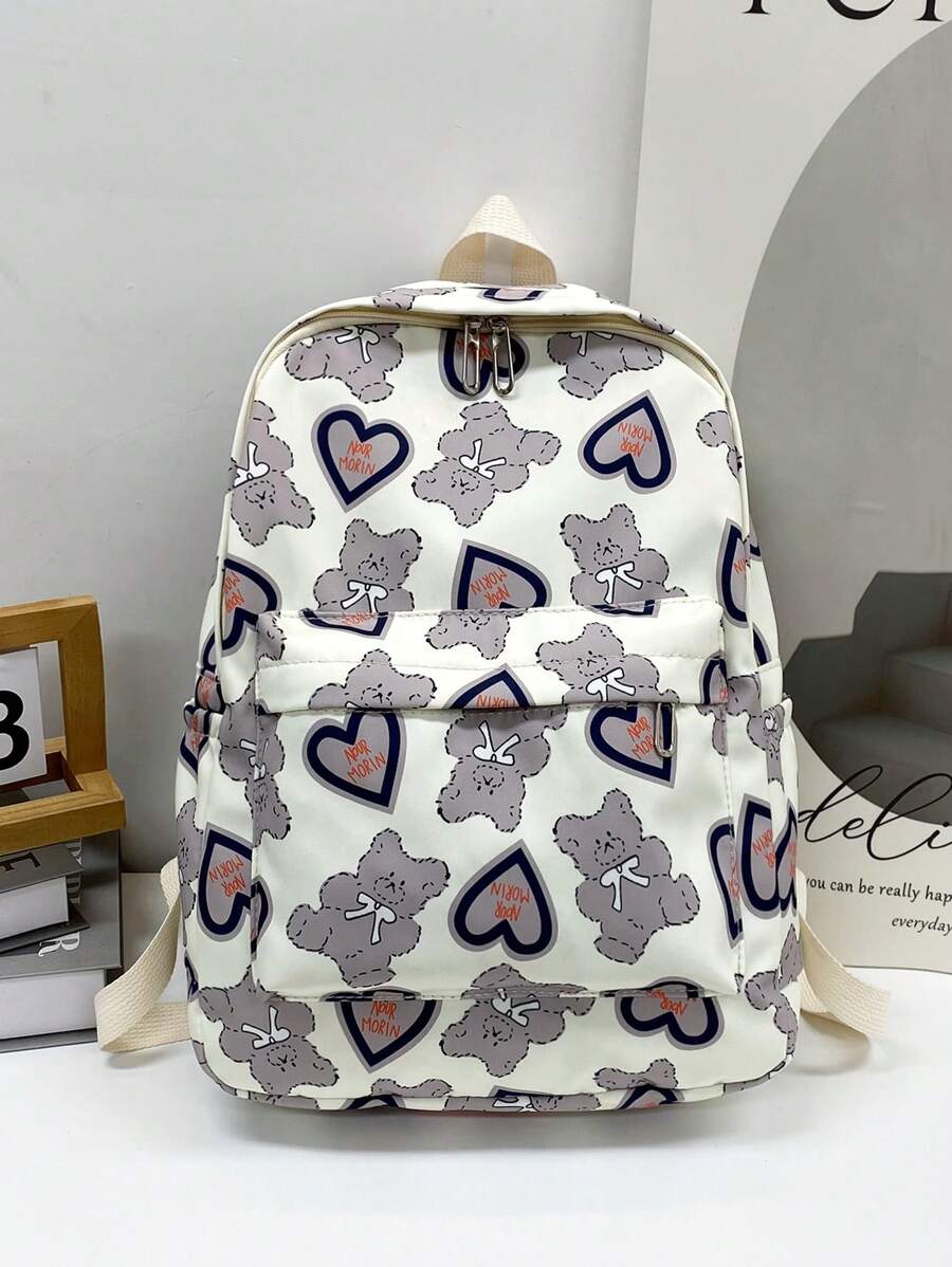 1pc Women's Classic Backpack, Large Capacity, Fashion Solid Color, Suitable For School, Commuting, Multi-Pocket