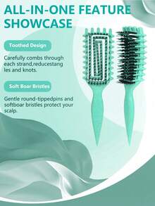 فرشاة تجعيد 1 قطعة | فرشاة تجعيد احترافية 2025 للحصول على تجعيدات وأمواج وحلقات مثالية - مضادة للتقصف، انزلاق سلس، نتائج تصفيف شعر بجودة صالون للشعر المجعد، ضروريات المنزل